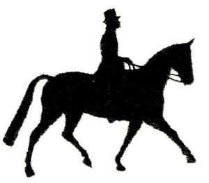 300x263 Trotting Horse And Rider Silhouette Custom Embroidery Designs By