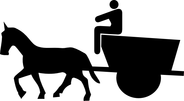 600x329 Cart Amp Horse With Rider Clip Art