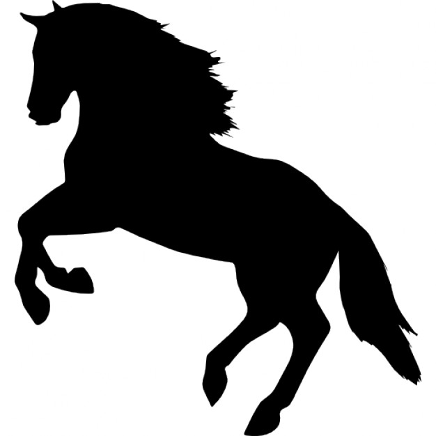 626x626 Jumping Horse Silhouette Facing Left Side View Icons Free Download
