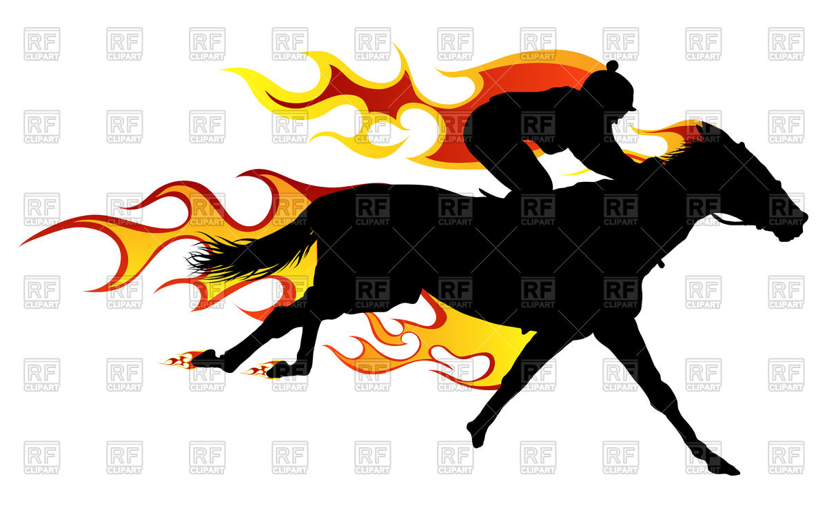 1200x750 Silhouette Of Horses With Flame Tongues Royalty Free Vector Clip