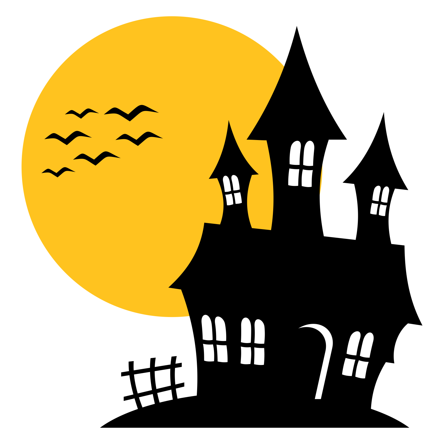 1500x1500 Vector For Free Use Haunted House Silhouette