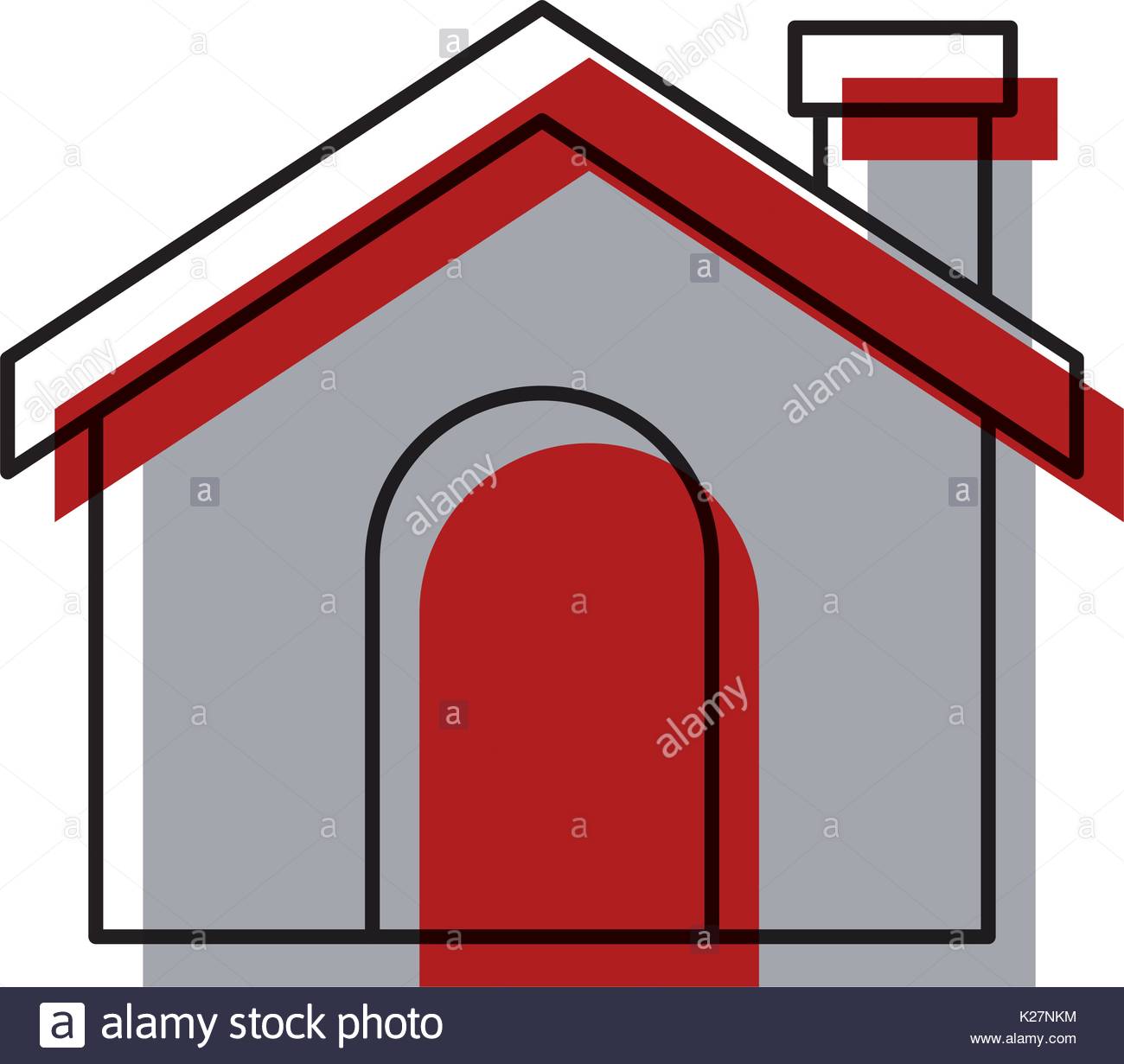 1300x1231 Watercolor Silhouette Of House With Chimney Stock Vector Art