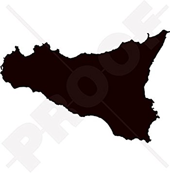 350x355 Sicily Map Shape, Sicilian Silhouette, Sicilia Italy