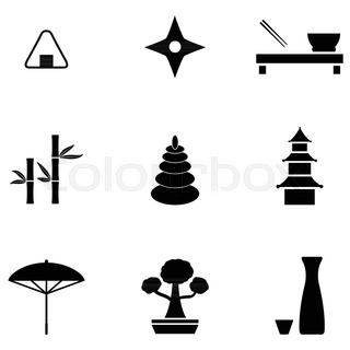 320x320 Japan Symbols Set In Heart Shape With Traditional Food And Travel