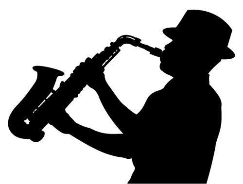 500x379 Sax Player Silhouette Silhouettes, Stenciling And Cricut