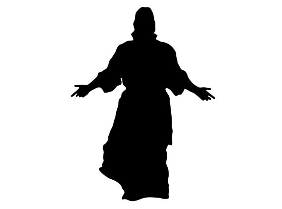 570x422 Jesus Decal. Jesus With Open Arms Sticker. Jesus Christ