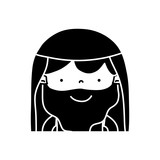 160x160 Silhouette Jesus Christ With Hair Design And Beard Stock Image