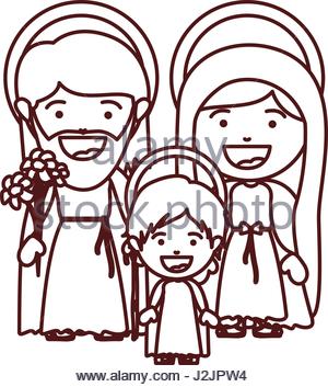 300x353 Brown Silhouette Of Face Child Jesus Stock Vector Art