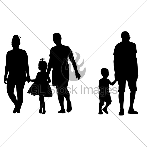 500x500 Parents With Kids Holding Hands Gl Stock Images