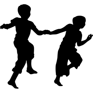 Silhouette Of Kids Playing at GetDrawings | Free download