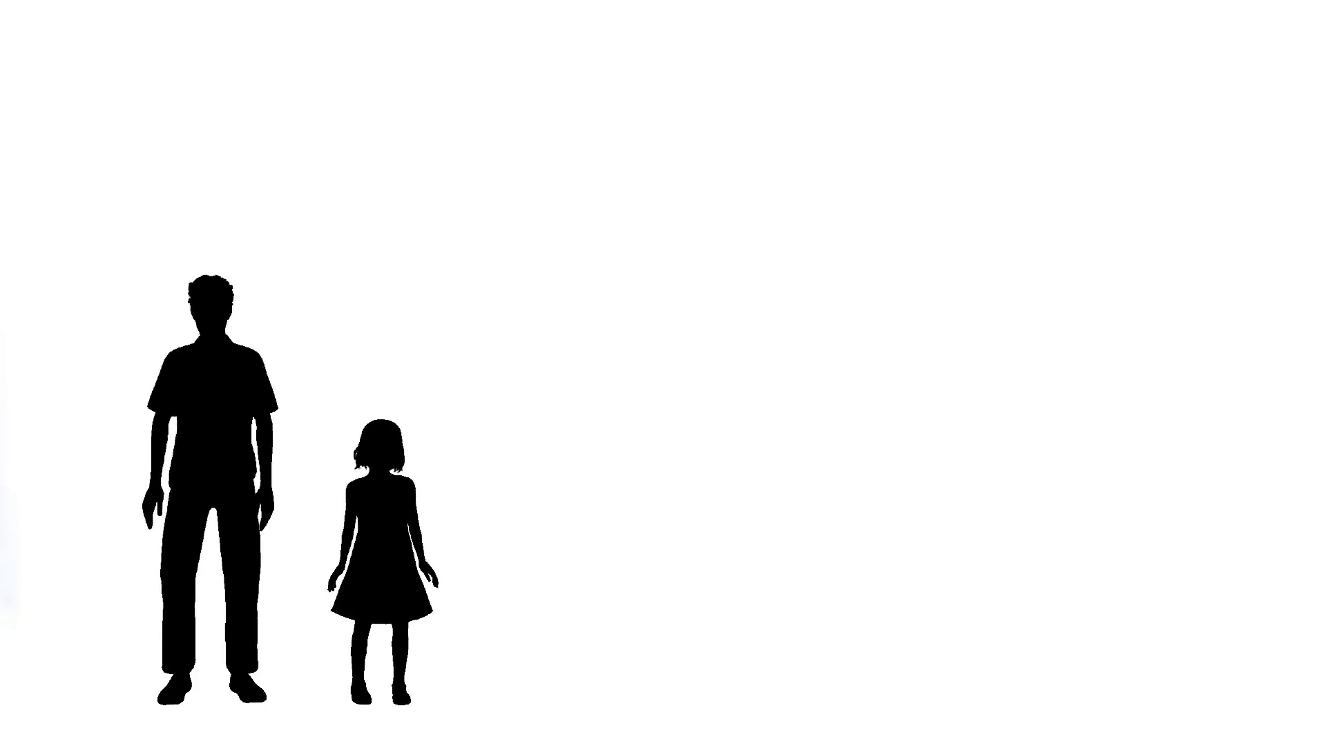 1920x1080 Man And Little Girl Left Of Frame Silhouette Motion Background