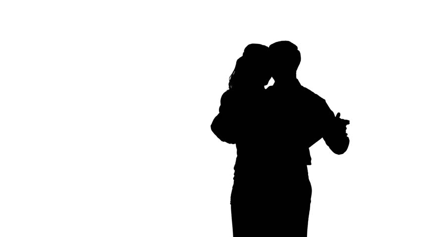 852x480 Isolated Silhouette Of A Couple Slow Dancing Stock Footage Video