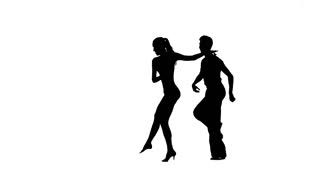 320x180 Silhouette Man Is Dancing Elements Of Salsa Dance, Slow Motion