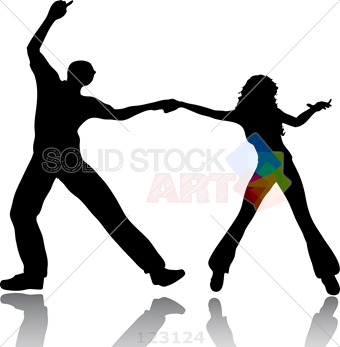 340x347 Stock Illustration Of Silhouette Of A Man And A Woman Dancing