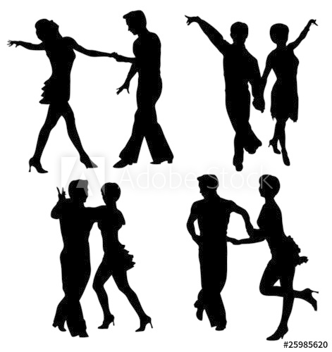 471x500 Vector Silhouettes Dancing Man And Woman