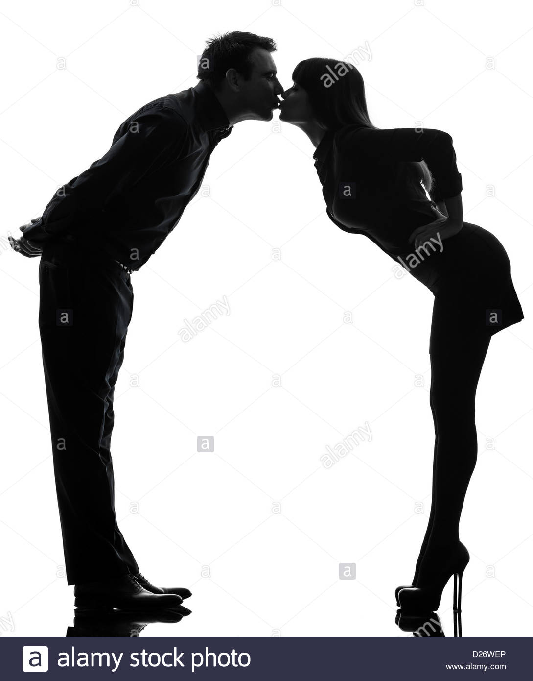 1089x1390 One Couple Woman Man Kissing Full Length In Silhouette Studio