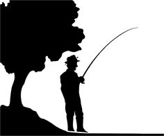 236x196 Man Fishing Silhouette Vector Graphics