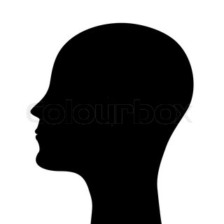 320x320 Silhouette Of A Man's Head On A White Background Stock Vector
