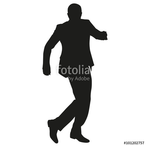 500x500 Man In Suit Dancing, Vector Silhouette Stock Image And Royalty