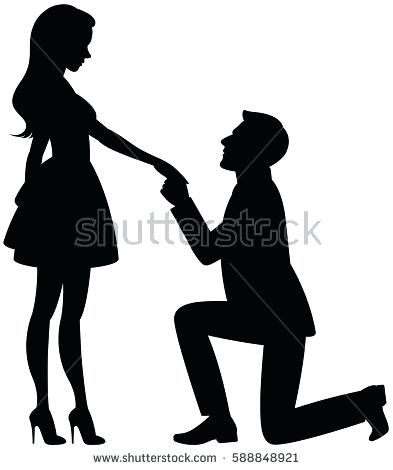 Silhouette Of Man Proposing To Woman at GetDrawings | Free download