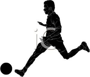 300x254 Silhouette Of A Man Running After A Soccer Ball