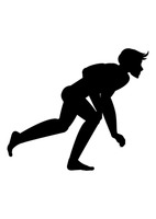 142x200 Silhouette Of Man Jumping Vector Image