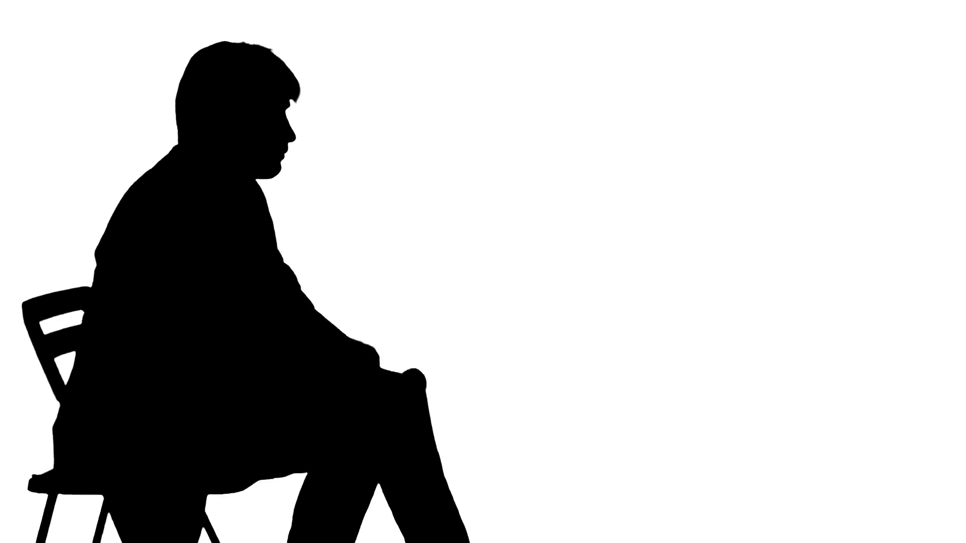 1920x1080 Silhouette Of A Male Sitting And Speaking. Full Hd Footage