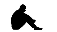 240x135 Video Black Silhouette Of Man Typing On Mobile Telephone ~