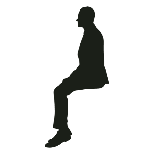 512x512 Man Sitting Straight Silhouette