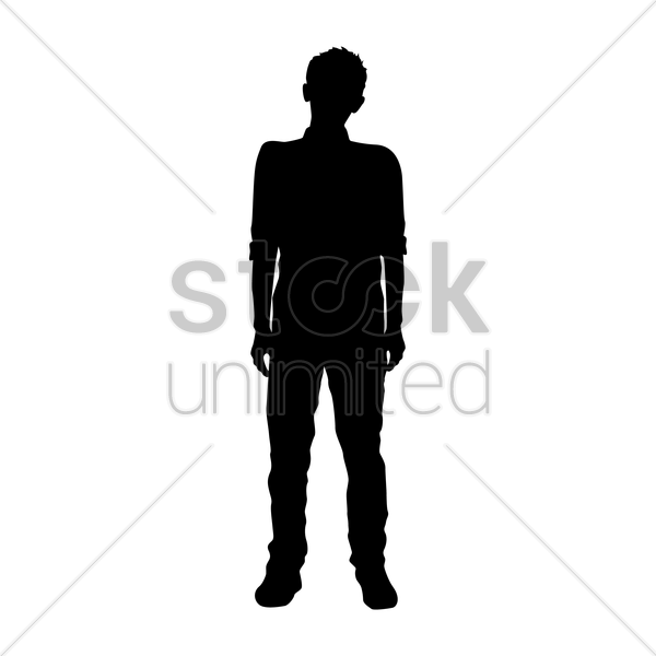 600x600 Silhouette Of Man Standing Vector Image