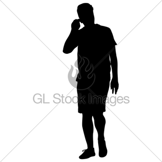 325x325 Black Silhouette Man Standing, People On White Background Gl