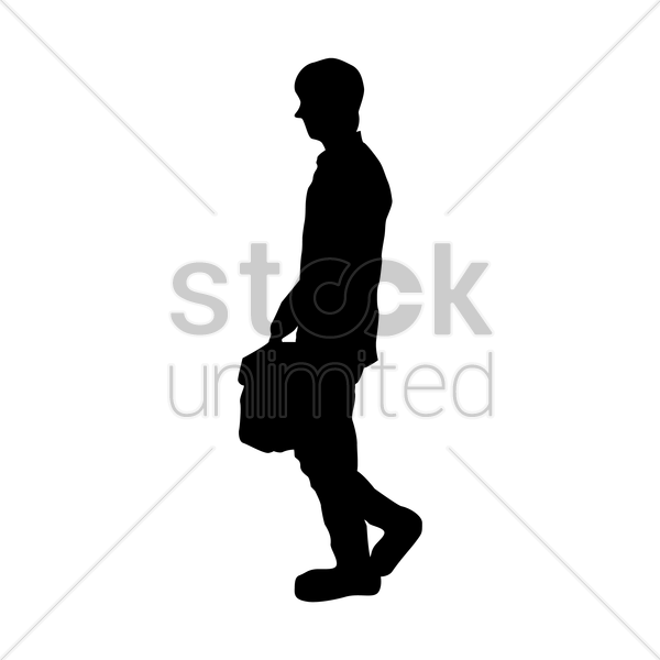 600x600 Silhouette Of Man Walking Vector Image