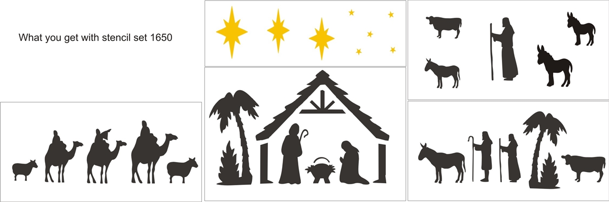 1200x399 Nativity Scene Stencil Set