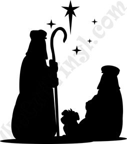 254x288 Christmas Shepherds Silhouette