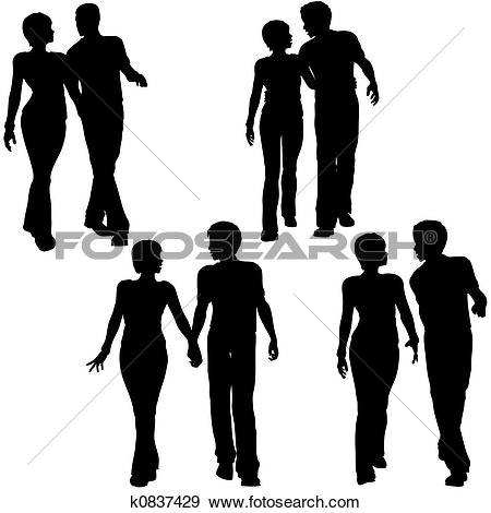 450x470 Silhouette Men Women Clipart