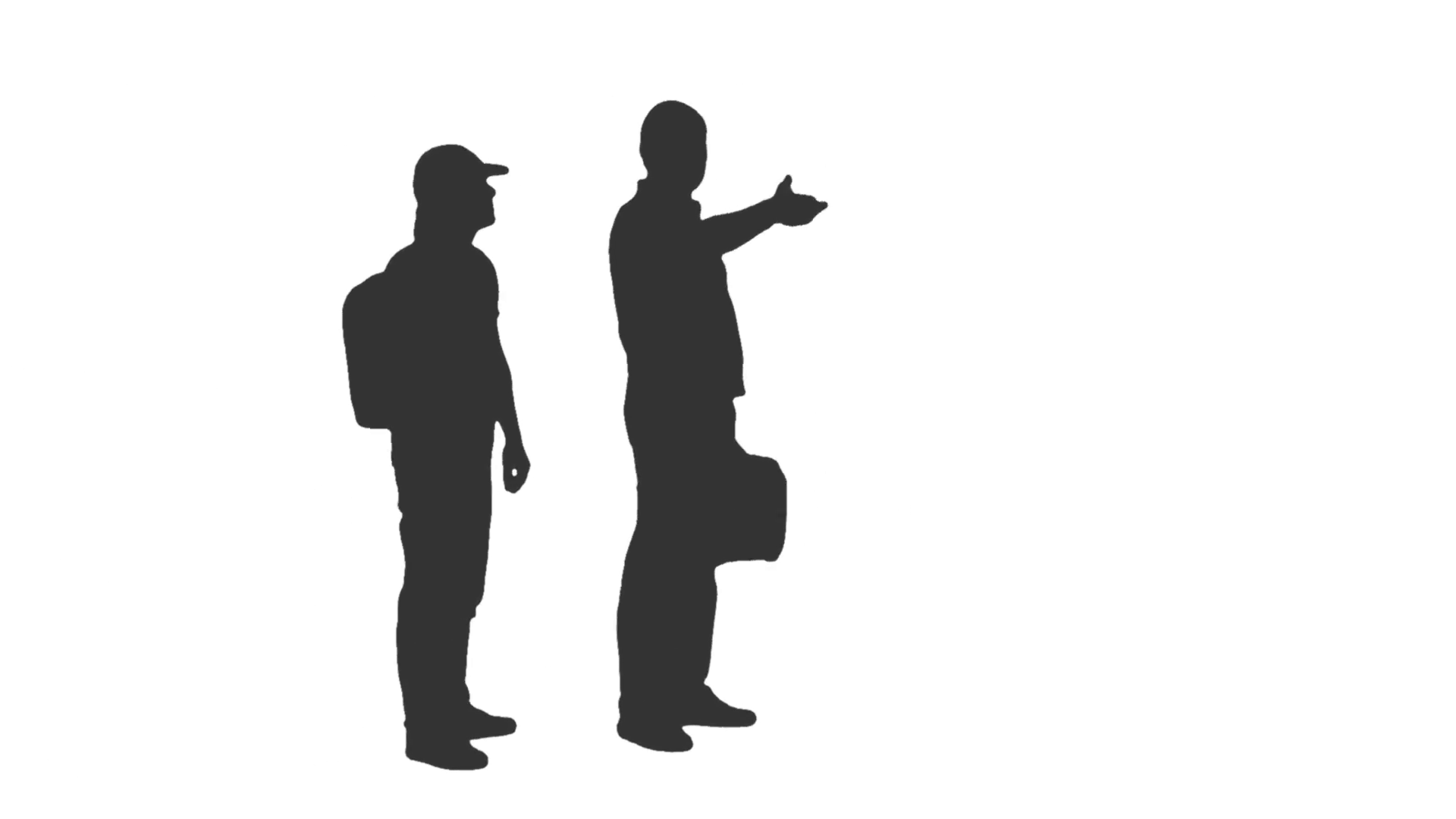 1920x1080 Male Silhouette In Opened Door. Silhouette Of Walking Men. Motion