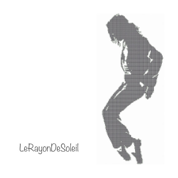 570x570 Cross Stitch Pattern Michael Jackson Silhouette
