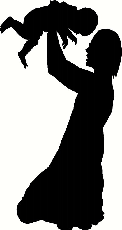 419x790 Mother Kneeling And Holding Child In The Air