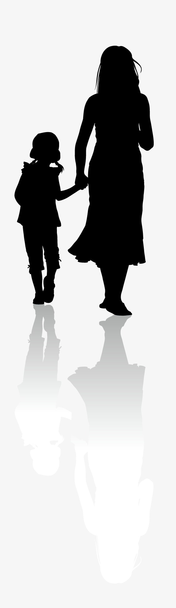 563x1942 Vector Silhouette Mother Child, Mother, Mom, Sketch Png And Vector