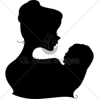 325x325 Silhouette Of Mother And Child Gl Stock Images