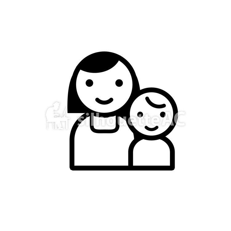 750x750 Free Silhouette Vector 2 People, Mom, Children