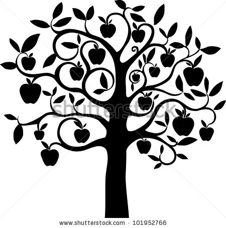 450x454 Apple Trees Clipart Black And White
