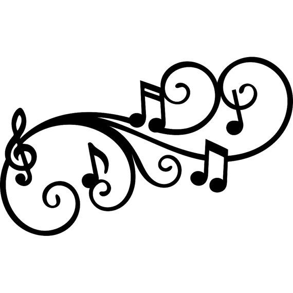570x570 Melody Flourish Music Note Svg Dxf Digital Download File