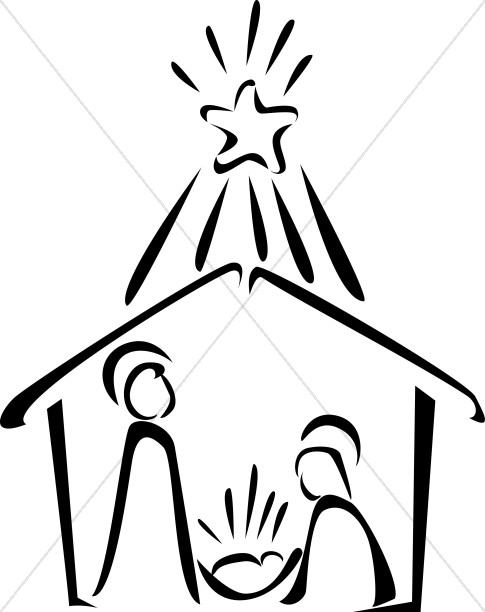 485x612 Mary, Joseph And Baby Jesus Silhouette Nativity Clipart