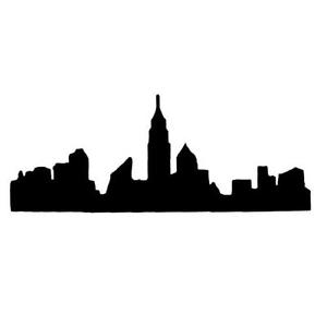 300x300 New York City Skyline Silhouette Unmounted Rubber Stamp,