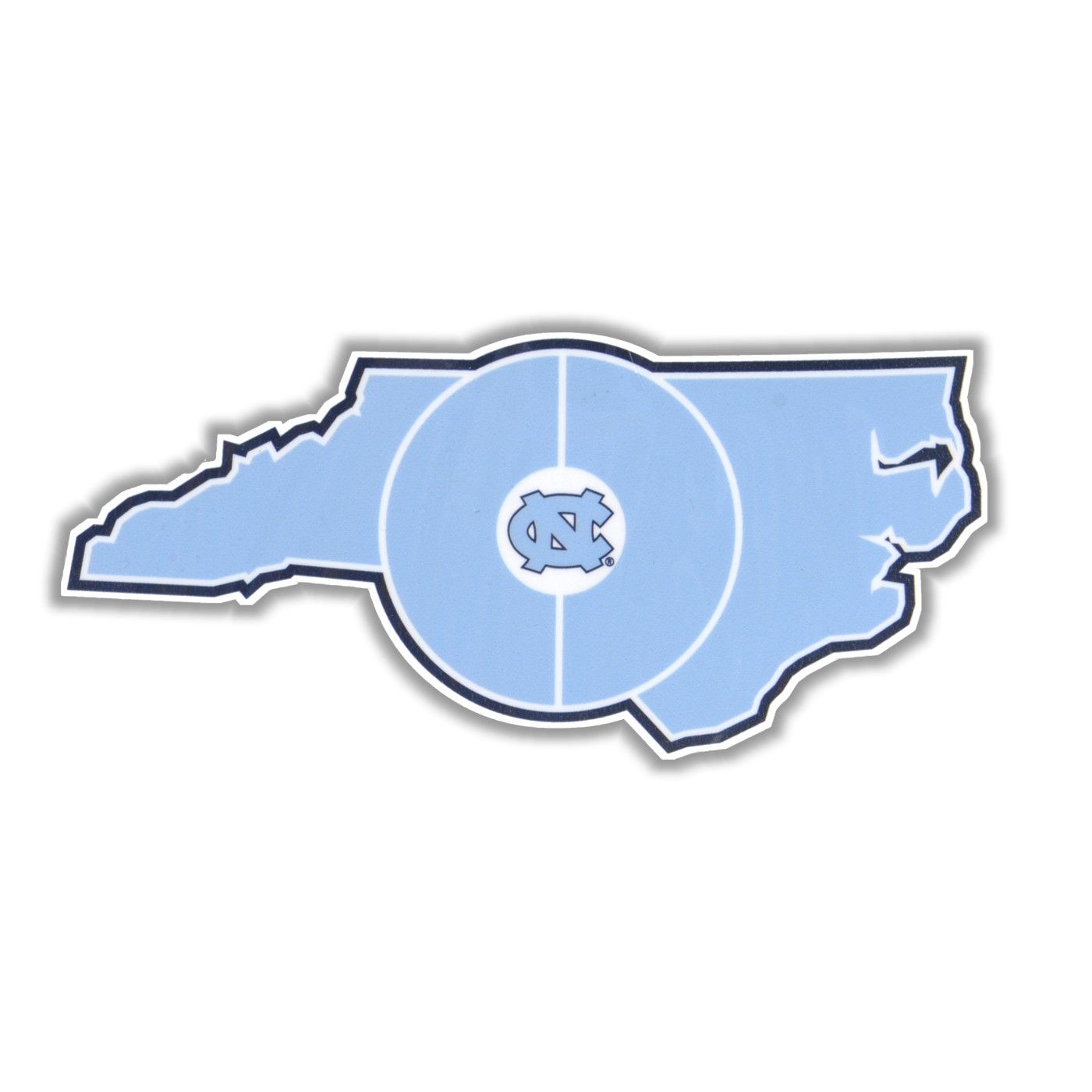 1400x1400 Small State Of Nc Basketball Court Logo Window Decal Basketball