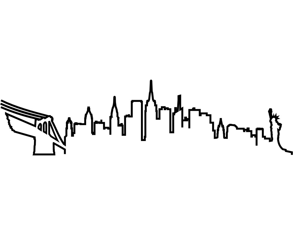1000x800 New York Skyline Outline