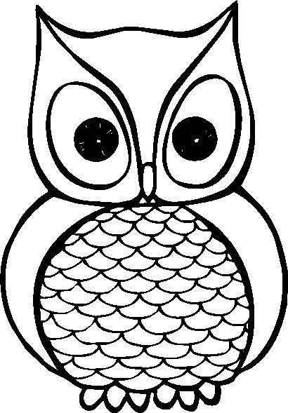 410x589 Free Owl Clipart Black And White Image