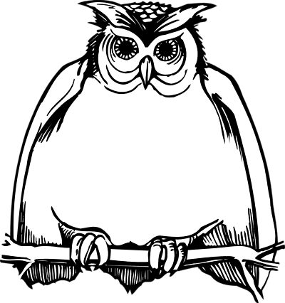 400x426 Free Owl Clipart Black And White Image