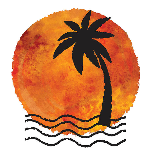 612x612 Palm Tree Sunset Clipart Collection